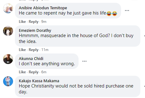 Nigerians react as video of Masquerade dancing inside a church in Nigeria surfaces online