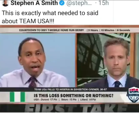 Nigerian Basketball Federation slams American TV personality over his comment about the Nigerian players who beat the U.S team