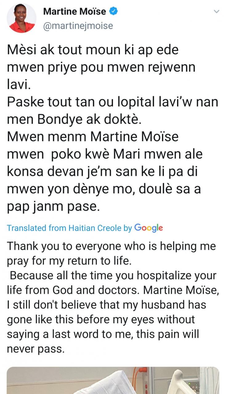 Haiti First Lady Martine Mo?se shares photos from hospital bed after attack as she mourns her murdered husband