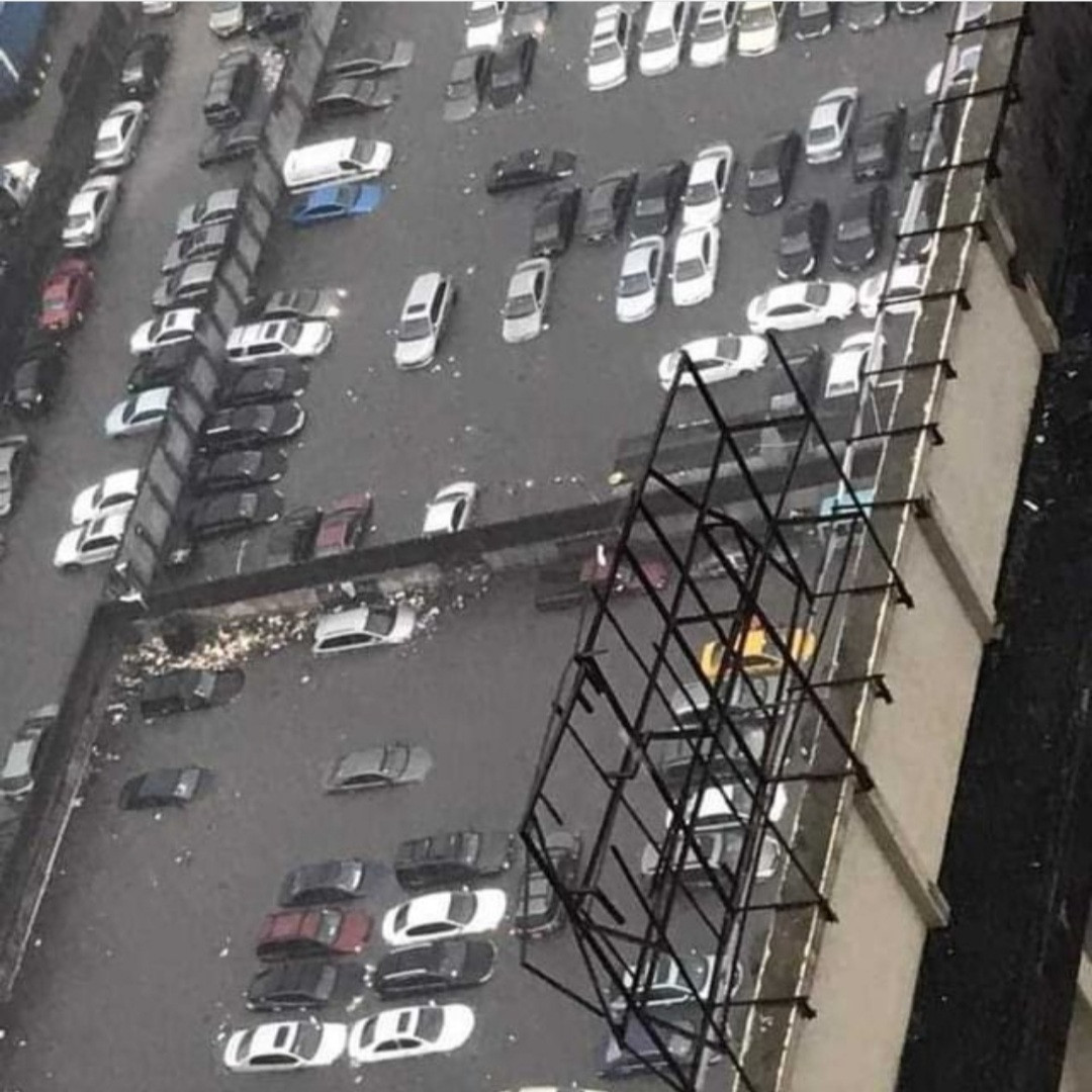BRT bus floods with passengers in it following heavy downpour in Lagos (videos/photos)
