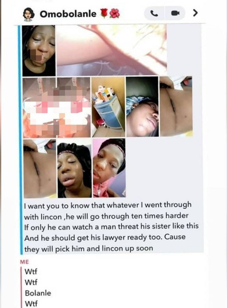 Videos of Bolanle crying with a battered face following alleged assault from her estranged husband, Lincon