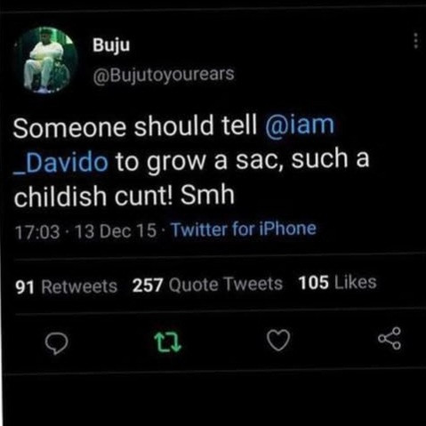 Singer Buju reacts as old tweets he shared calling out a number of Nigerian singers resurface