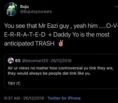 Singer Buju reacts as old tweets he shared calling out a number of Nigerian singers resurface