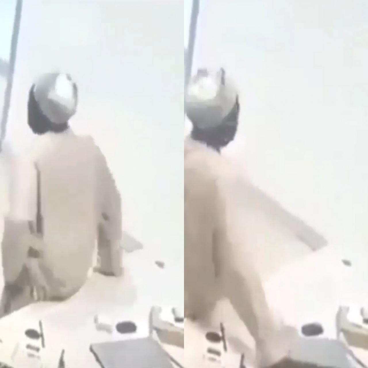 Moment elderly man steals laptop and hides in his pants (video)