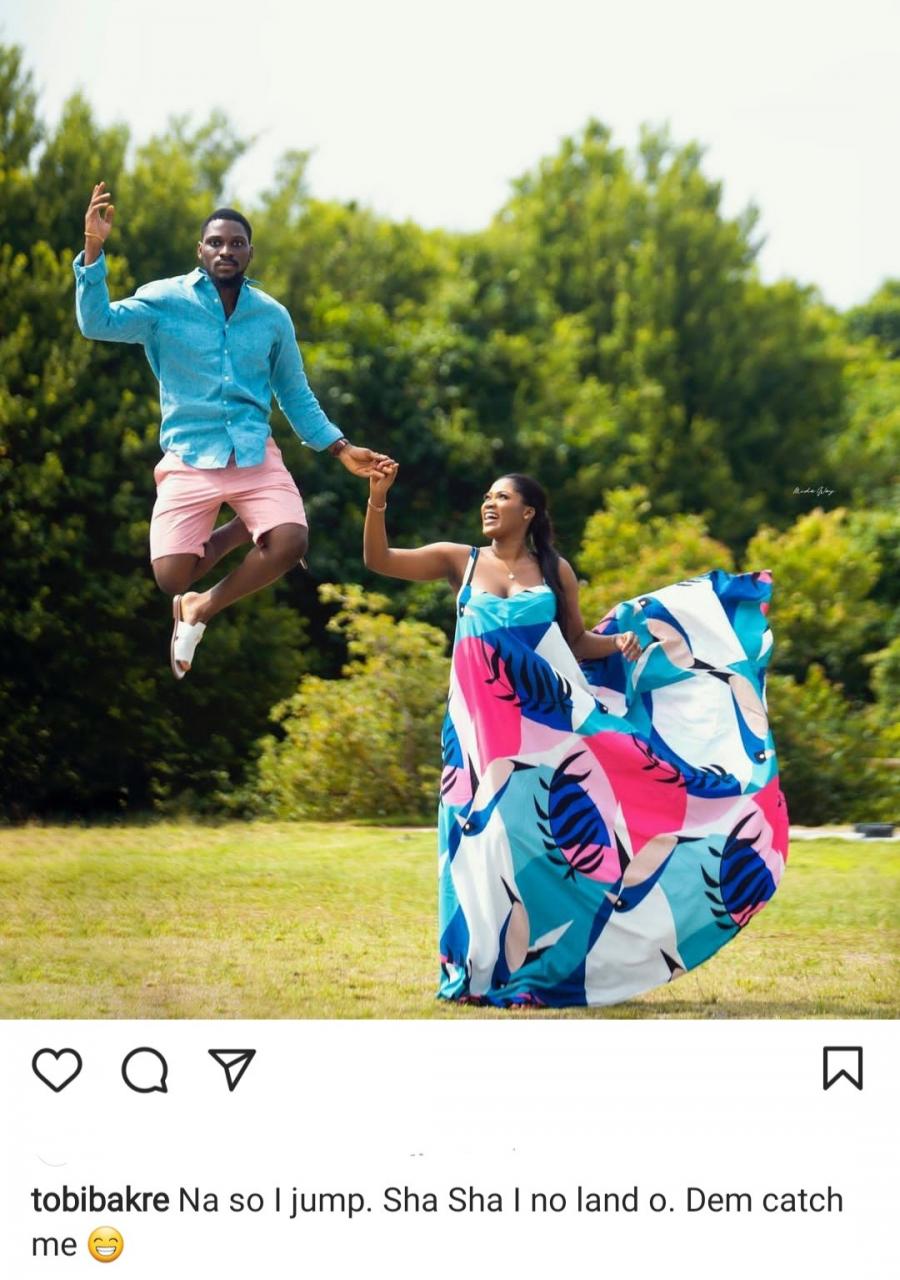 Congratulatory messages pour in as Tobi Bakre shares prewedding photo 
