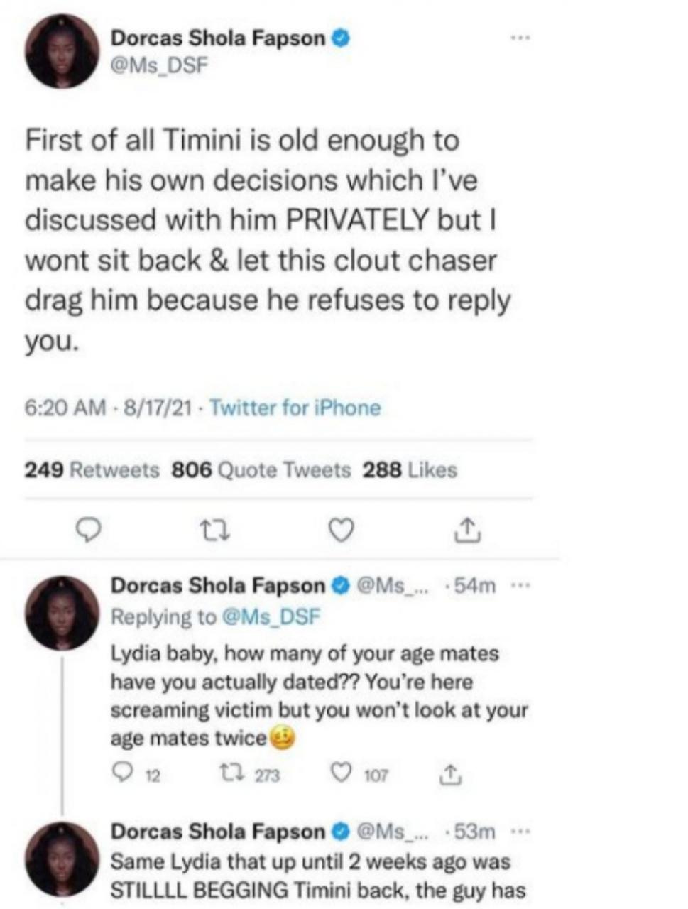 Lydia Balogun drags Timini