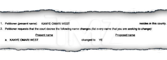 Kanye West officially files to legally change his name to Ye