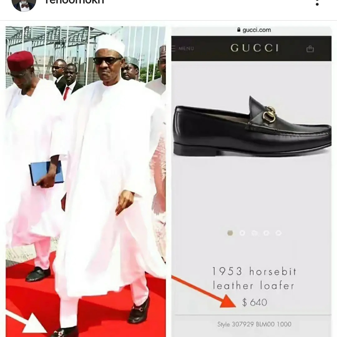Buhari wears $640 Gucci shoes to beg for loans from countries whose Presidents wear $100 shoes - Reno Omokri