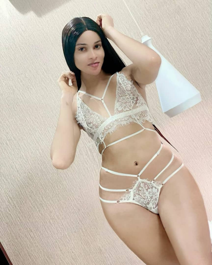 Nigerian transgender, Deevah, shows off his body in sexy lingerie