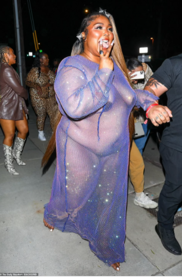 Lizzo leaves little to the imagination as she arrives Cardi B