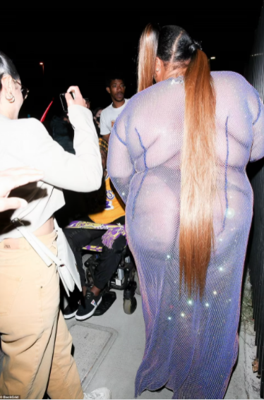 Lizzo leaves little to the imagination as she arrives Cardi B