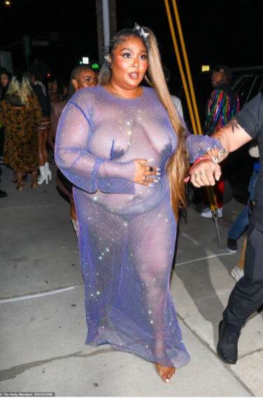 Lizzo leaves little to the imagination as she arrives Cardi B