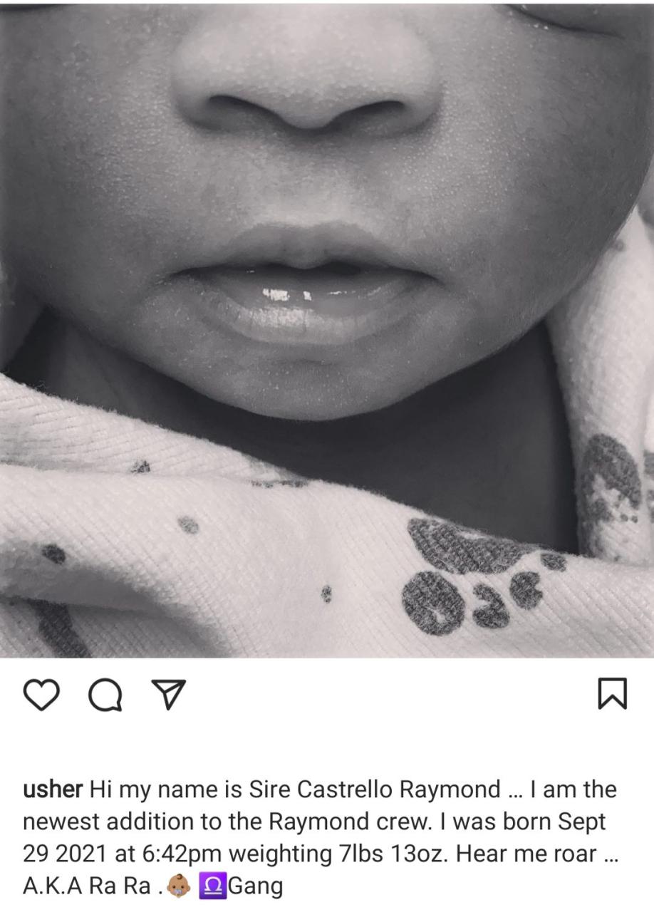 Usher Raymond welcomes his fourth child