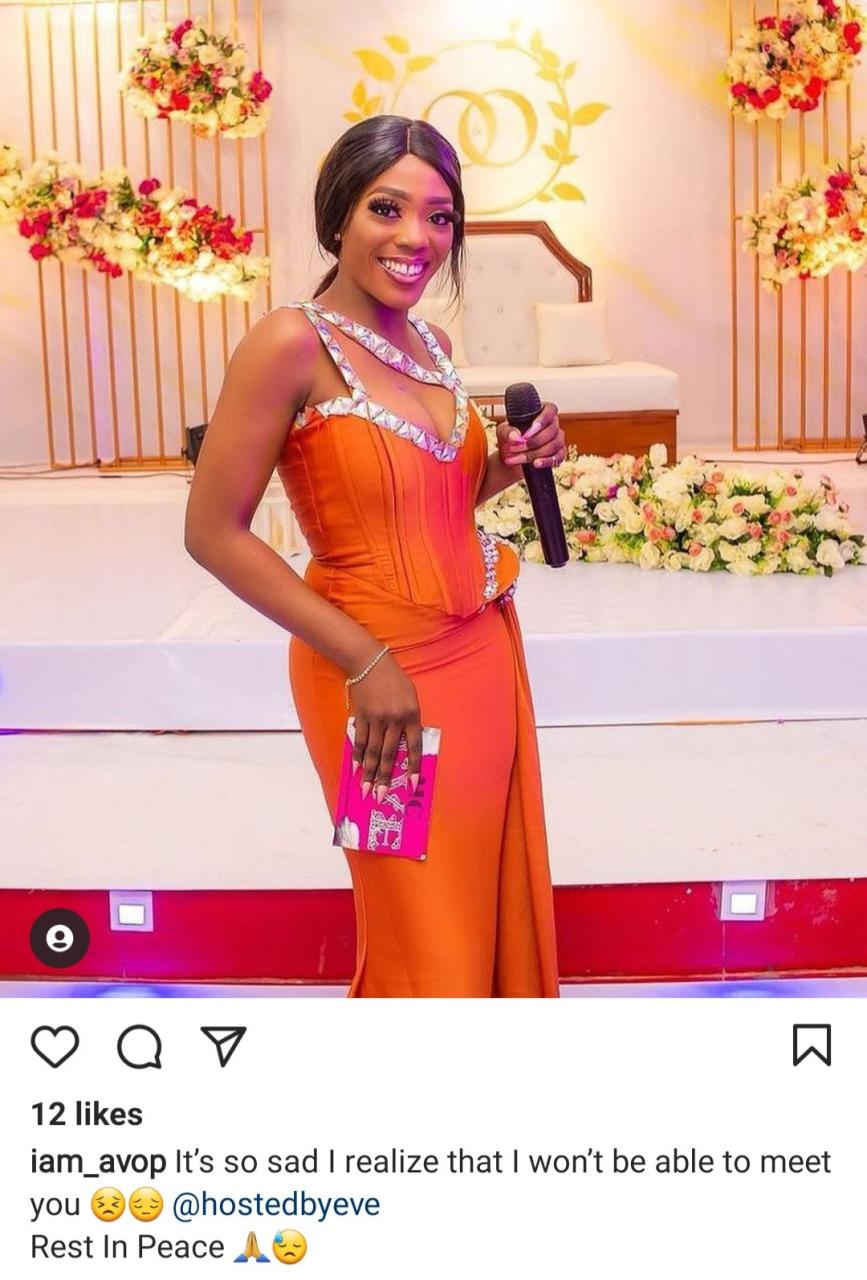 Nigerians mourn as fast-rising compere, MC Eve dies in a car crash in Lagos