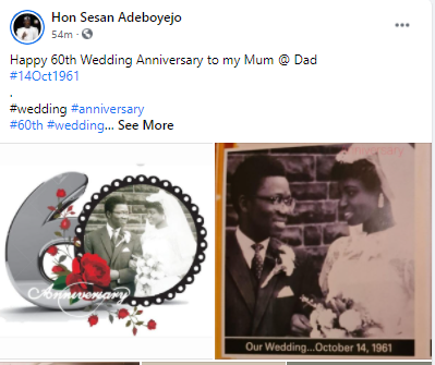 Nigerian couple celebrate 60th wedding anniversary