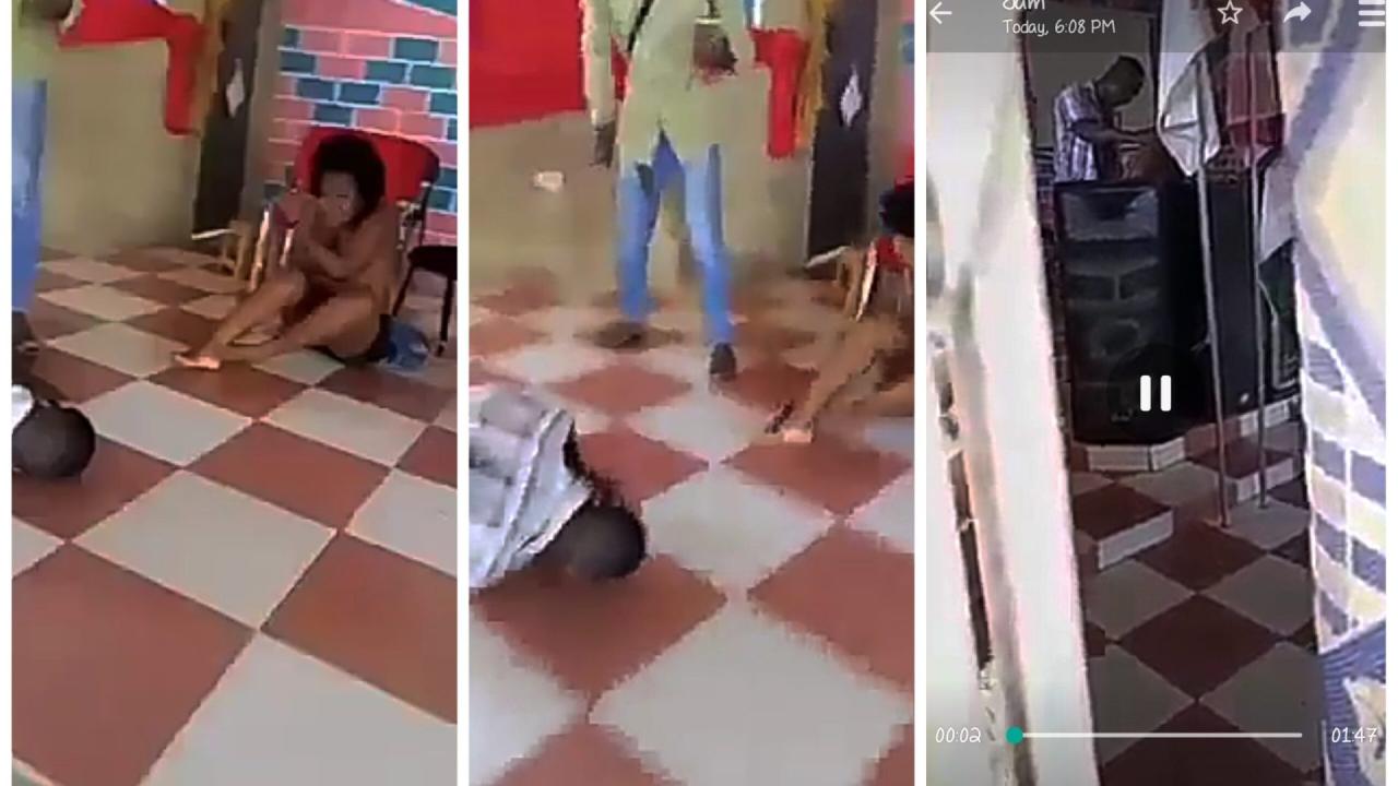 Pastor caught red-handed sleeping with married woman on church altar (video)