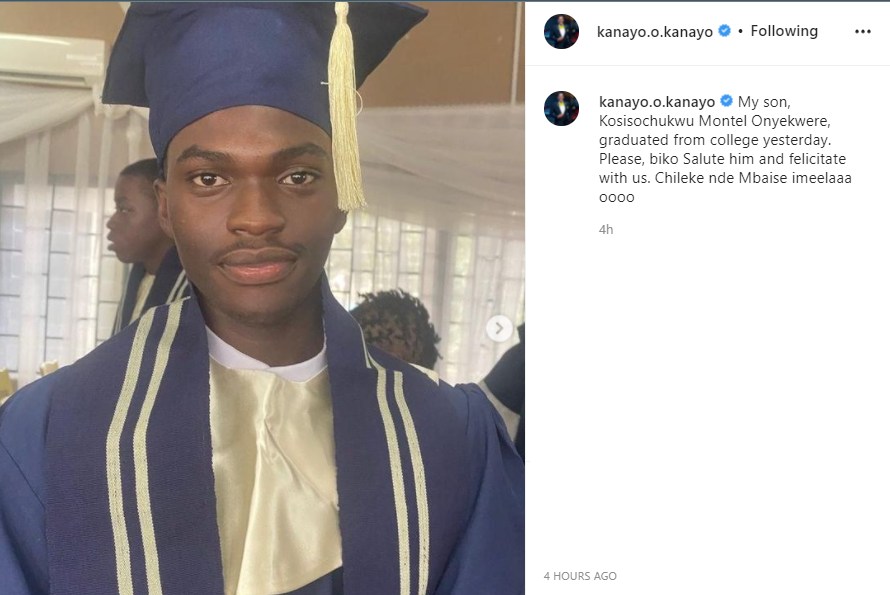 Actor Kanayo.O. Kanayo celebrates his son as he graduates from college