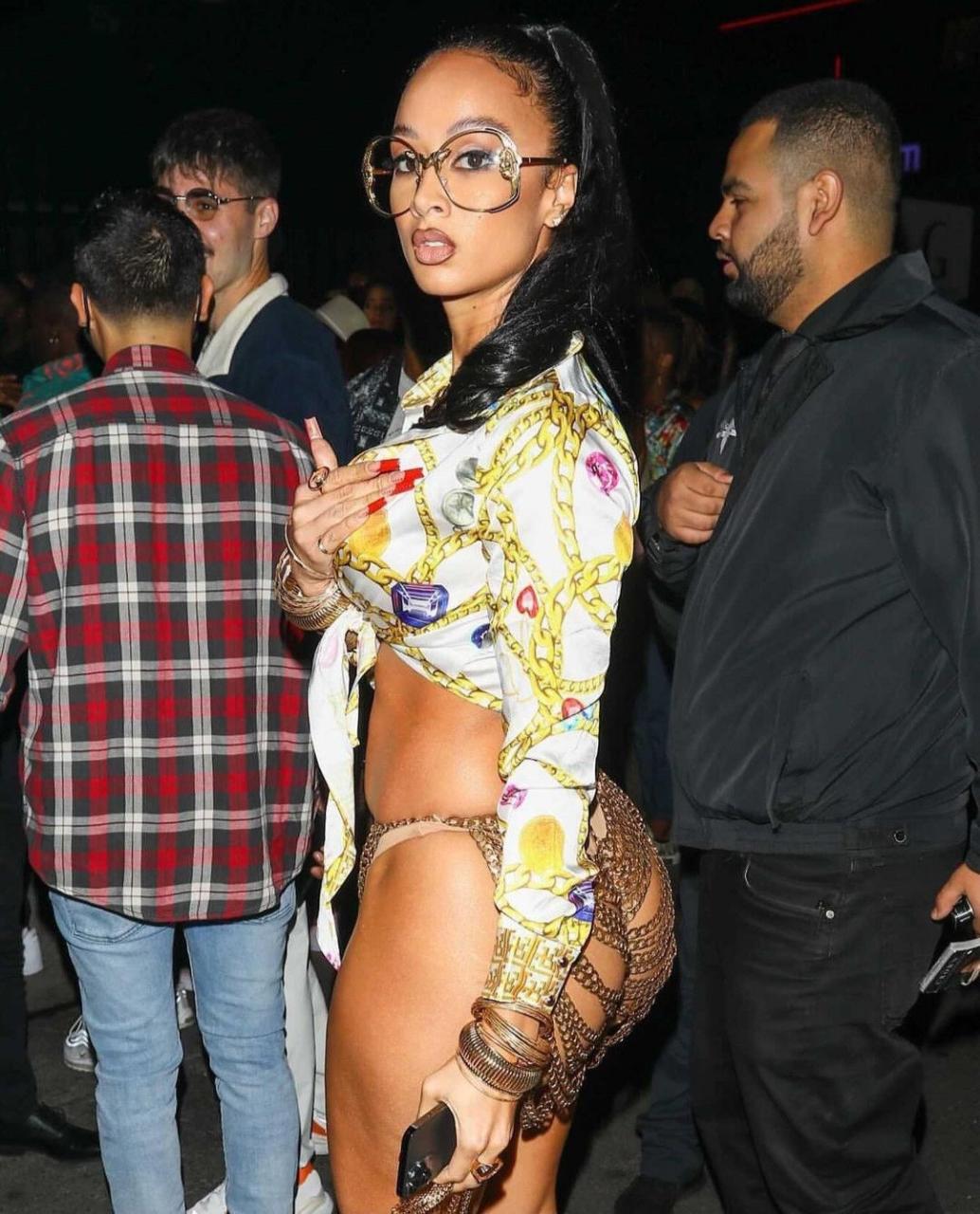 Draya Michelle turns heads as she attends event in skimpy chain skirt that covered nothing (photo)