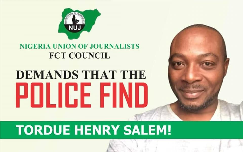 Journalists storm police headquarters in Abuja as they protest over missing colleague, Tordue Salem