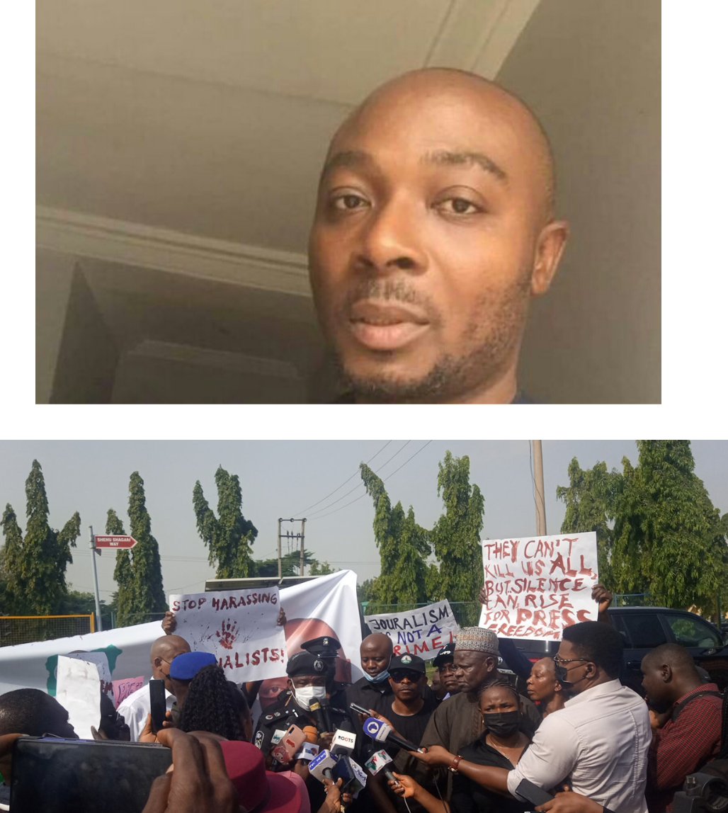 Journalists storm police headquarters in Abuja as they protest over missing colleague, Tordue Salem