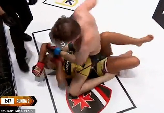 Female MMA fighter is beaten mercilessly by male fighter in mixed-gender clash (Photos/Video)