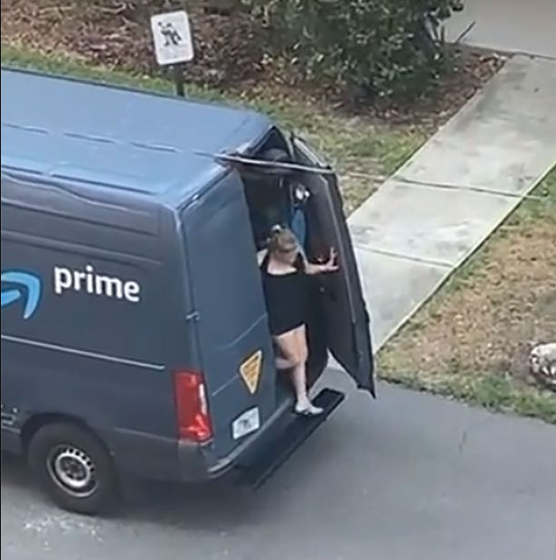 Sacked Amazon driver reveals why woman was in the back of his van after she