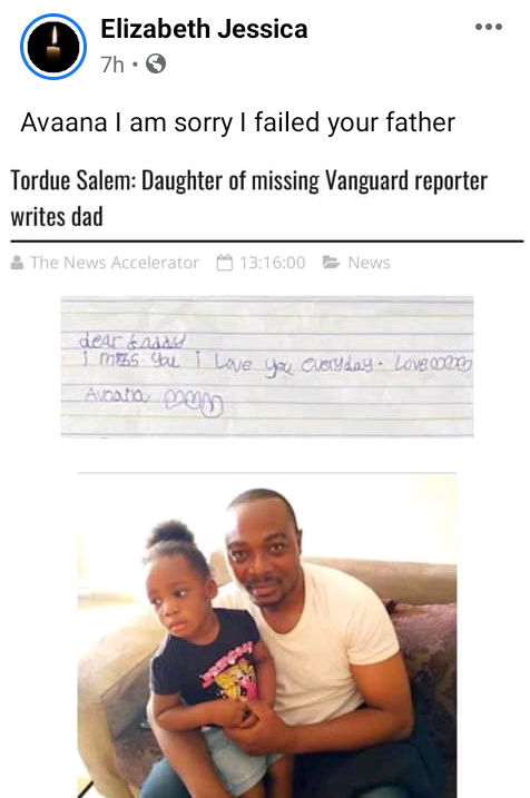 "Who killed my brother?" -  Sister of Vanguard reporter, Tordue Salem demands answers