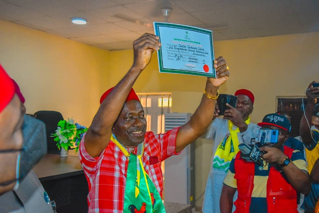 INEC presents Certificate of Return to Anambra governor-elect, Charles Soludo
