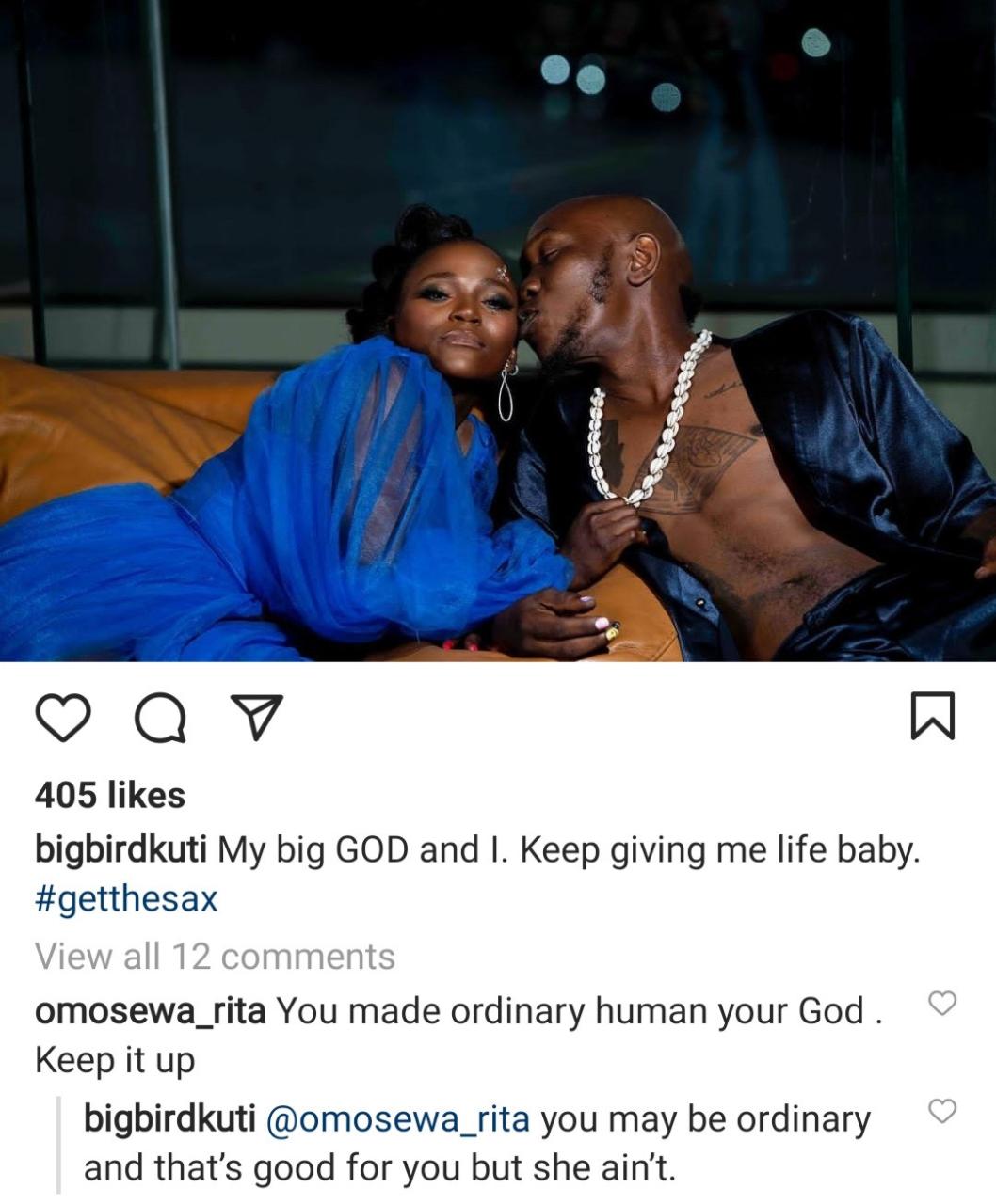 Seun Kuti responds as follower criticizes him for calling his wife his "God"