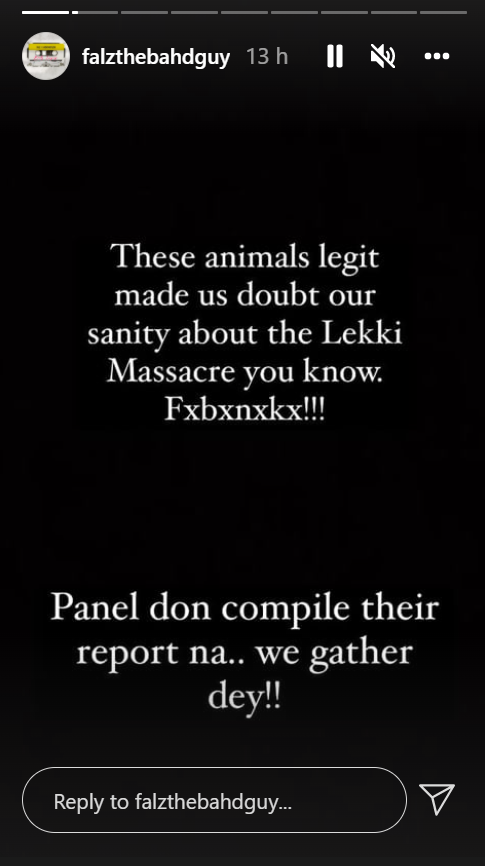 #EndSARS: These animals made us doubt our sanity about the Lekki massacre - Falz reacts to Lagos judicial panel
