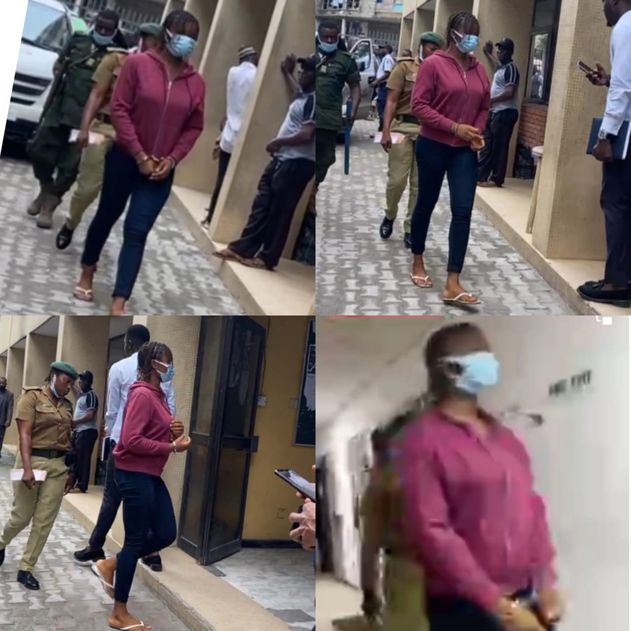 Photos of Chidinma Ojukwu, prime suspect in the murder case of Super TV boss, Usifo Ataga, arriving court this morning