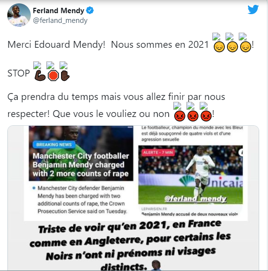 Footballers ?douard Mendy and Ferland Mendy  slam media outlets using their photos to report 
