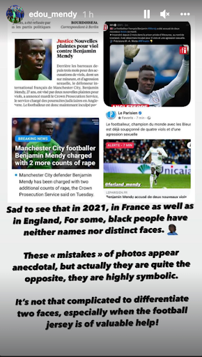 Footballers ?douard Mendy and Ferland Mendy  slam media outlets using their photos to report 