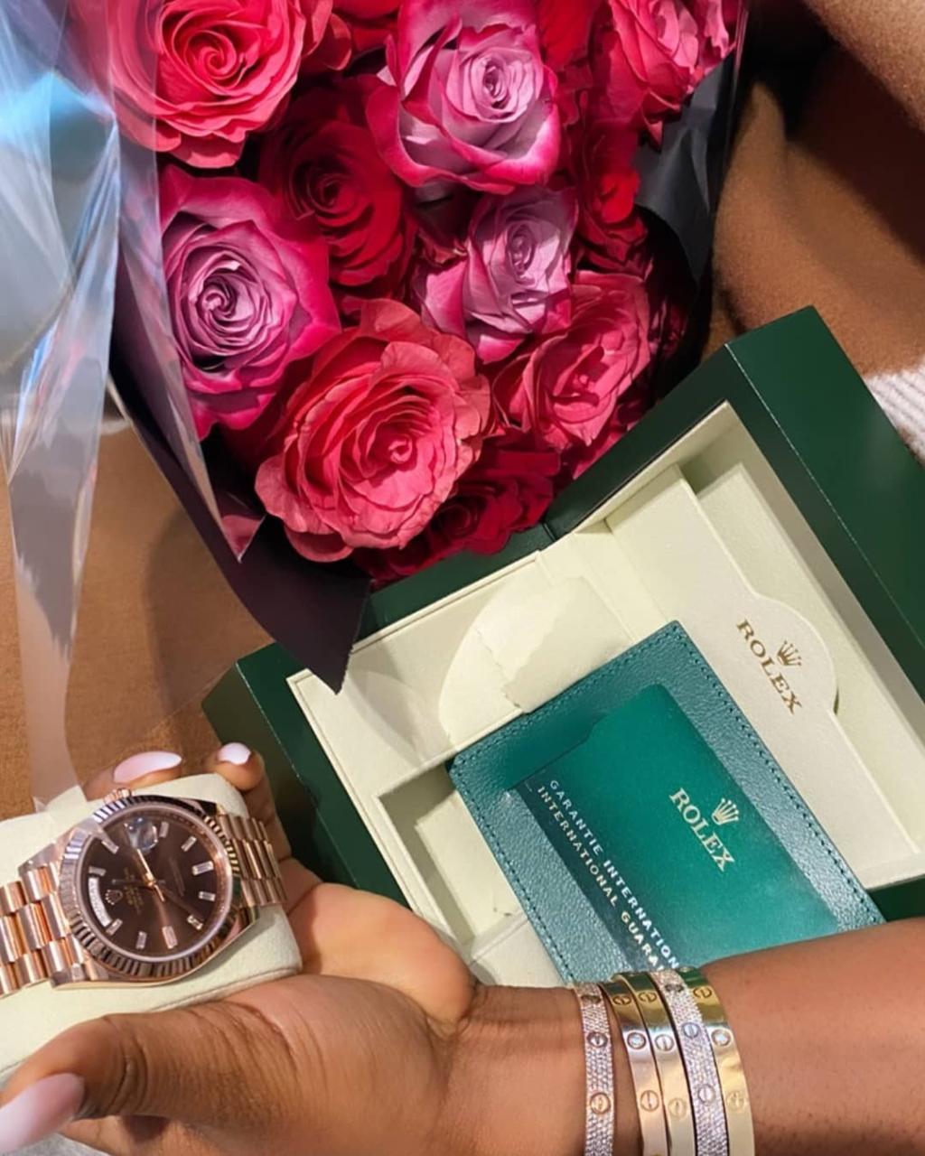 Nigerian jeweler, Malivelihood gifts wife Deola Smart 2021 Rolex watch worth over 32 million Naira (k) for her birthday (video)