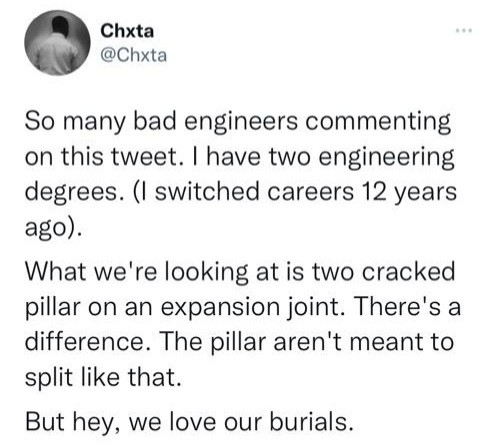 Twitter user raises alarm over a crack spotted on one of the pillars at Lagos airport