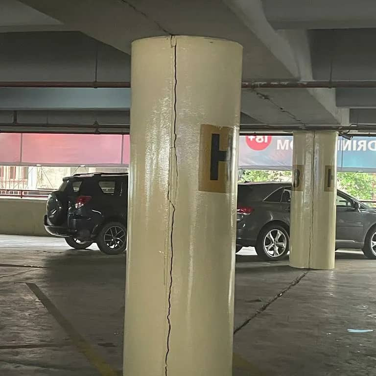 Twitter user raises alarm over a crack spotted on one of the pillars at Lagos airport
