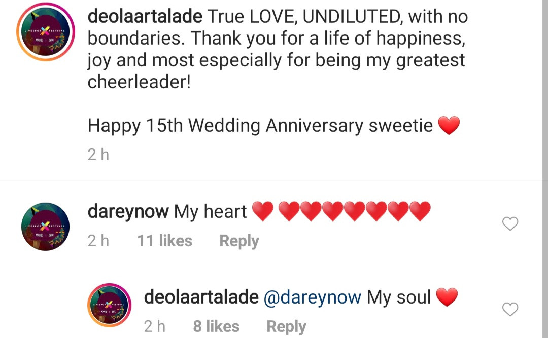 Singer Darey Art-Alade and wife, Deola, celebrate 15th wedding anniversary