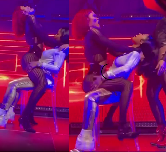 Teyana Taylor simulates s3x on stage as she grinds against Jayda Cheaves in steamy performance (video)