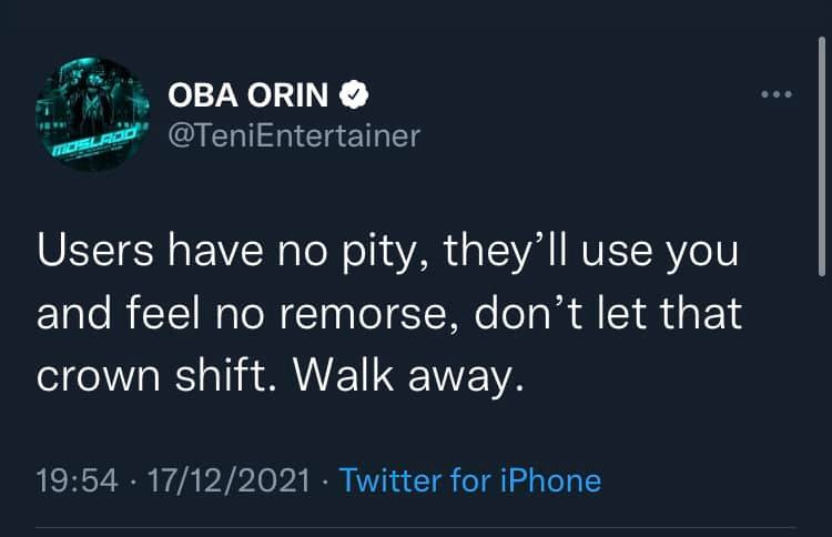 You wanted to waste my life - Teni fires back at music producer Shizzi and his wife following their comment after she complained about users 