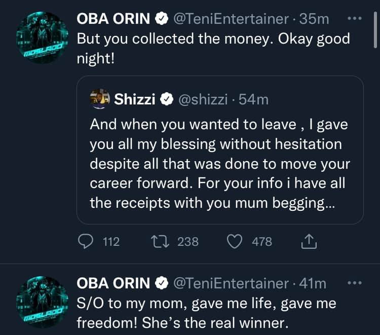You wanted to waste my life - Teni fires back at music producer Shizzi and his wife following their comment after she complained about users 