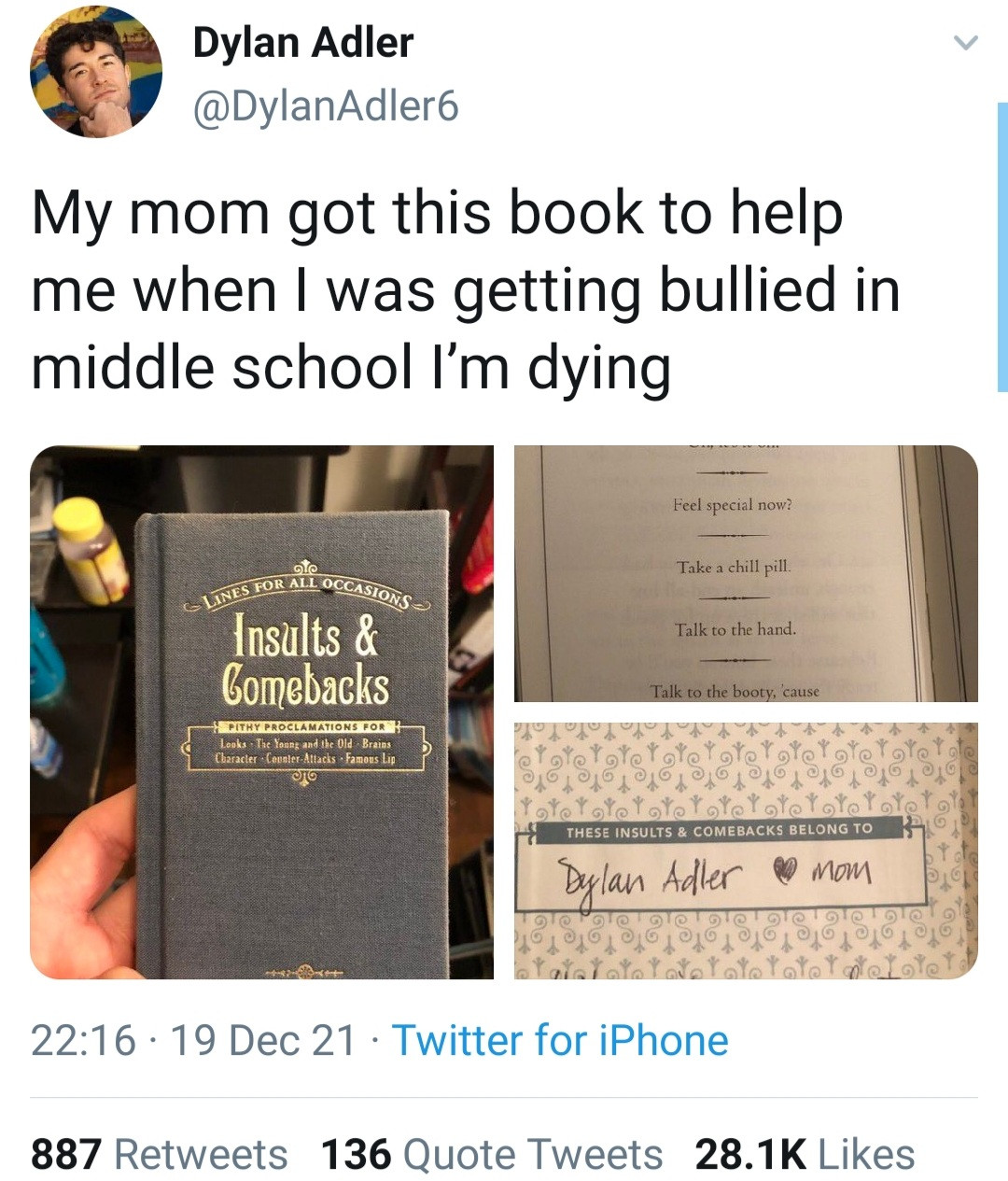 Twitter user shares content of book his mother gave him to handle school bullies