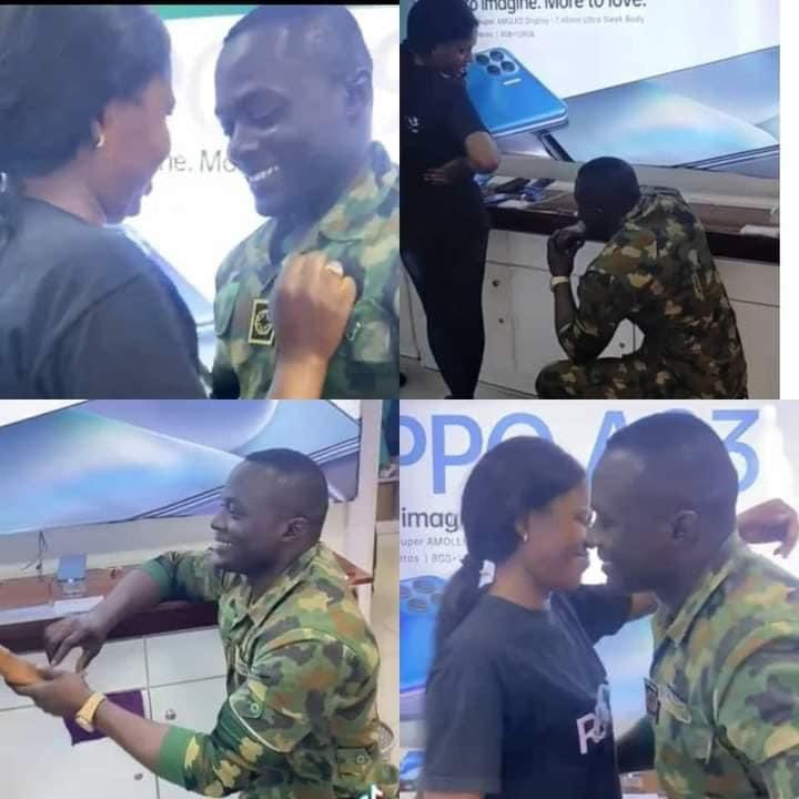 Nigerians dig up photos of male soldiers who proposed while in uniform and weren