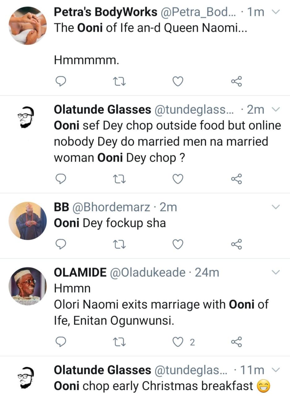 2nd divorce within 4 years - Nigerians react as Queen Naomi announces her marriage to Ooni of Ife is over