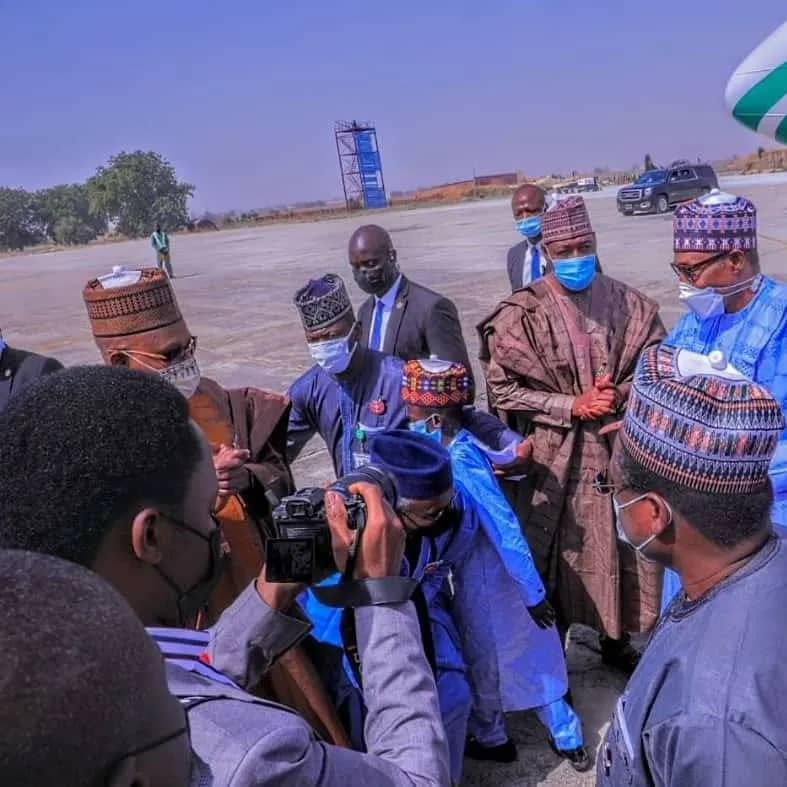 Photos of President Buhari in Madiuguri, Borno state 