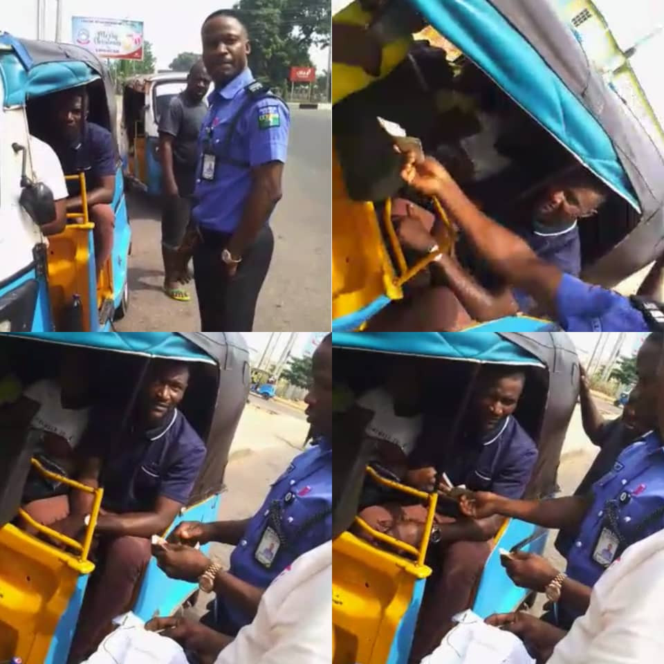 Nigerian Police officer gifts passengers in a tricycle cash to celebrate Christmas in Delta state (video)
