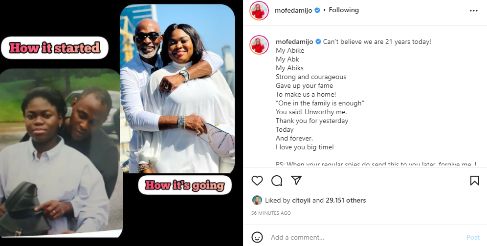 You gave up your fame just to give us a home - RMD celebrates wife Jumobi as they mark 21st wedding anniversary