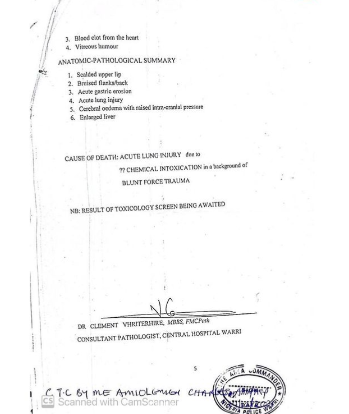 Autopsy reveals Sylvester Oromoni died from 