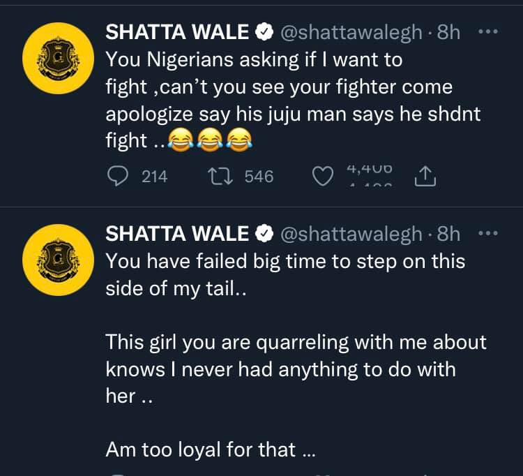He is a rap*st, he is jealous I did the same to his girl - Shatta Wale continues dragging Burna Boy