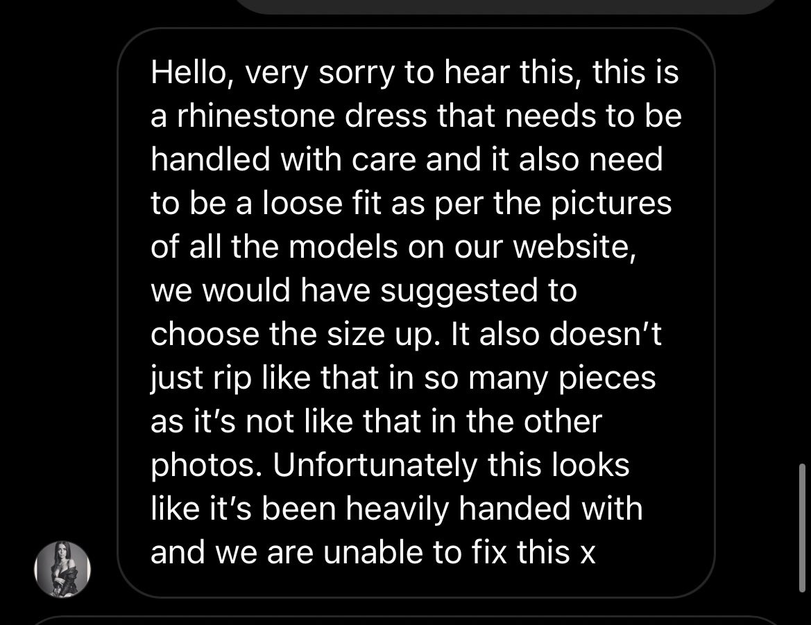 Woman calls out store after skimpy dress bought from them ripped open while she was partying