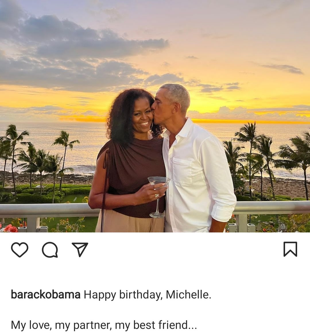 "My love, partner, best friend" Barack Obama celebrates Michelle Obama on her birthday 